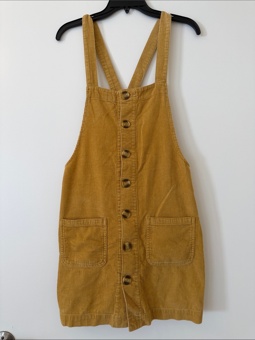 Blue Spice Mustard Corduroy Overalls Dress Skirt Large Women’s 100% Cotton Fall